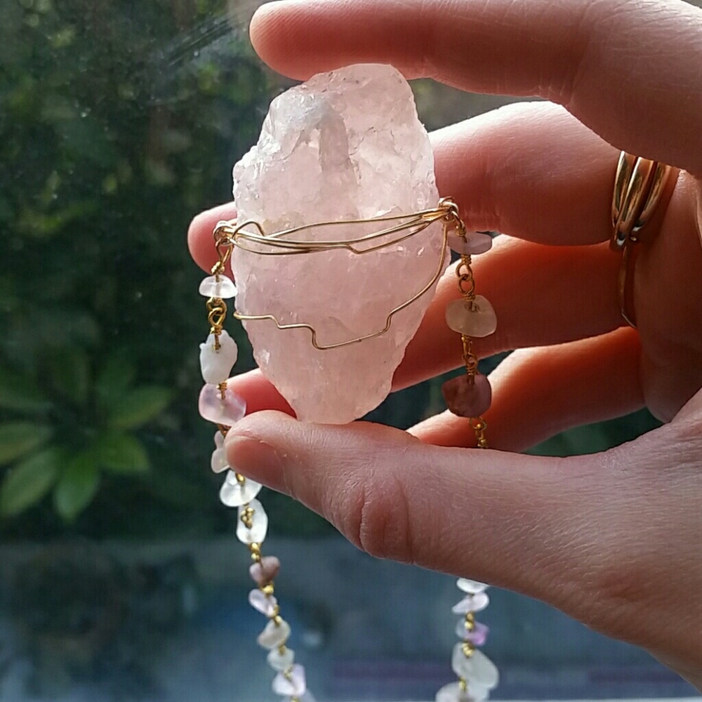 Rose Quartz Flourite Necklace
